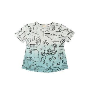 Kids Zara Baby Animal Print Short-Sleeve T-Shirt Size 3-4 Years (104) Cotton Ble